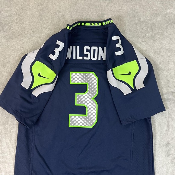 Seattle‎ Seahawks Jersey Youth XL Blue NFL Football Russell Wilson On Field Nike - Picture 16 of 16